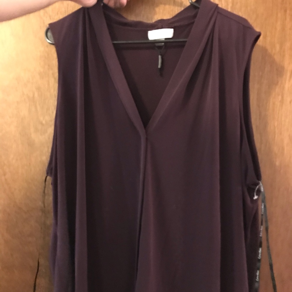 Calvin Klein Deep Plum 3X Sleeveless Top